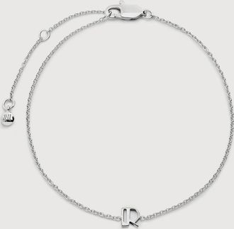 Monica Vinader Sterling Silver Initial R Chain Bracelet