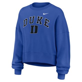 Nike Duke Phoenix Arch Nike Womens College Pullover Crew in Blue | 01D74EVDU-Y48
