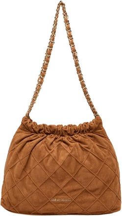 Carlo Colucci Su&egrave;de Schoudertas - Dames - Schoudertassen - Bruin - ONE Size - Su&egrave;de - Tassen