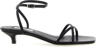 Toteme Black Leather Mid Heel Womens Pumps