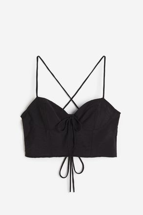 H&M Kurzes Bustiertop - Schwarz