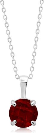 MAX + STONE 14k Yellow or White Gold 6mm Gemstone Round Pendant Necklace with 18 Inch Chain