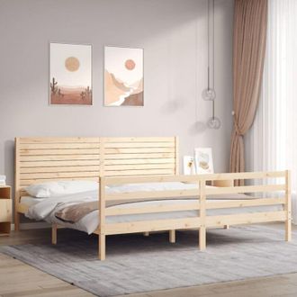 vidaXL Estructura De Cama De Matrimonio Con Cabecero Madera Maciza Vidaxl