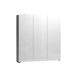 Dmora Armadio Multiuso Grande Onice, 10 Ripiani, 3 Ante Made In Italy, 19x115h Cm Bianco Lucido