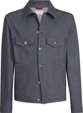 Brunello Cucinelli Denim four-pocket jacket in Medium Grey at Nordstrom, Size 52 It