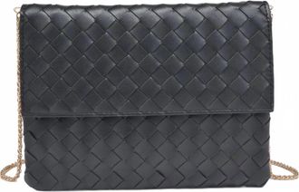 Urban Expression Womens Woven Clutch Crossbody Bag In Black