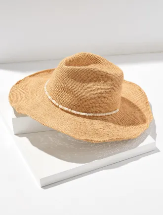 Hat Attack Raffia Crochet Hat - Natural - 001 Talbots