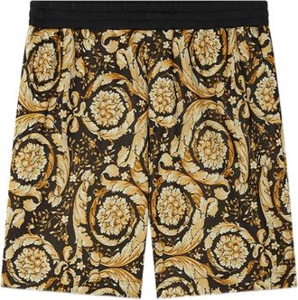 Versace Shorts sportivi Barocco con effetto jacquard - Nero