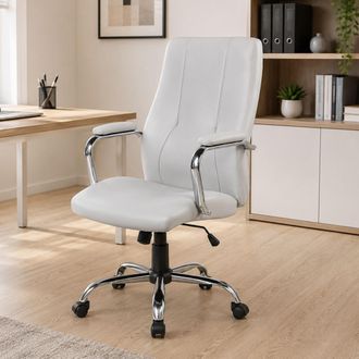 Dmora Silla De Oficina Dfarin, Silla Ejecutiva Con Reposabrazos, Silla De Oficina Ergon&oacute;mica, 64x58h101/111 Cm, Gris - Dmora