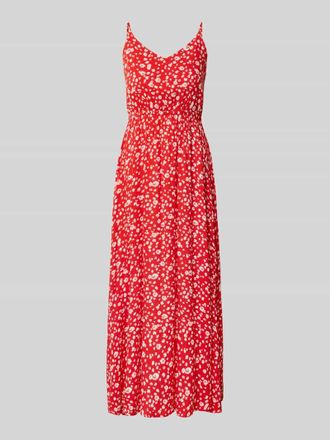 Ichi Midikleid aus reiner Viskose Modell Marrakech in Rot, Gr&ouml;&szlig;e XXL