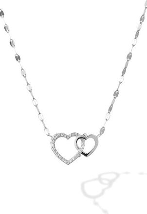 Lana Jewelry 14K Gold Interlocking Diamond Heart Pendant Necklace in White Gold at Nordstrom