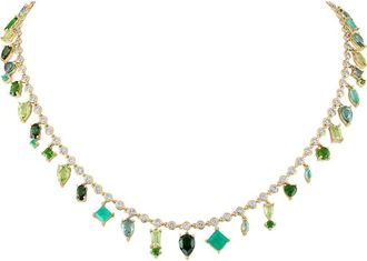 Eden Presley Green Collar Necklace in Yellow Gold/Diamond at Nordstrom, Size 16