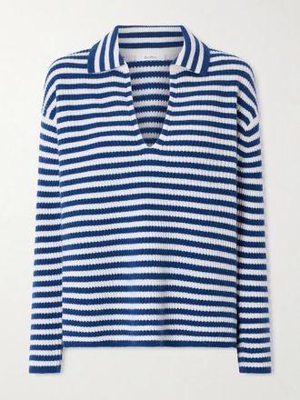 Max Mara Pullover In Cashmere A Coste E Righe - Blu