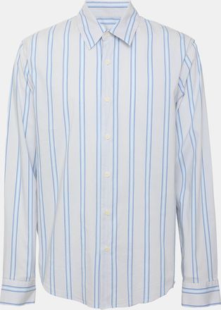 Sandro Blue Stripe Stretch Poplin Long Sleeve Shirt