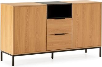 HOMN Aparador 2 puertas 2 cajones roble