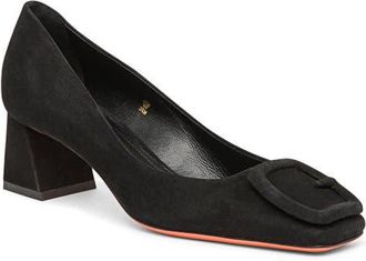 Santoni Suede low-heel pump in Black at Nordstrom, Size 9