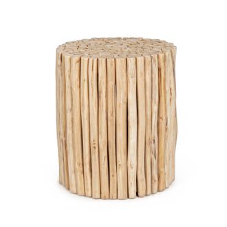 Decorspace Tavolino guadalupe In Rami Di Teak Con Finitura Di Nitrocellulosa Per Arredamento -giallo