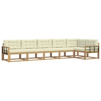vidaXL Conjunto De Sof&aacute;s De Exterior 4 Pcs Blanco Y Crema Poli&eacute;ster Vidaxl