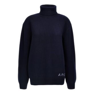 A.P.C. Turtlenecks, female, Blue, Size: S Walter turtleneck sweater