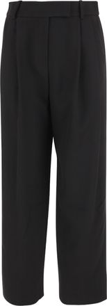 Giorgio Armani Straight-Leg Silk Pants With Pleat Detailing And Belt Loops