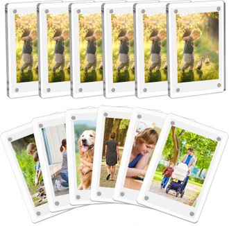 OEM Marco De Fotos Magn&eacute;tico Para Nevera, Fabricado En Acr&iacute;lico Transparente, 12 Unidades, Compatible Con C&aacute;maras Polaroid E Instax. Tama&ntilde;o Mini, 6 X 9 Cm
