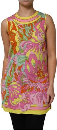Dolce & Gabbana Bloemen Mouwloze Top - Dames - Tops zonder mouwen - Veelkleurig - 2XL - Tops