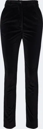 Dolce & Gabbana Cotton and silk-blend velvet slim pants