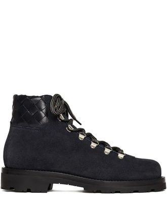 Scarosso Catherine woven-panel lace-up boots - Black