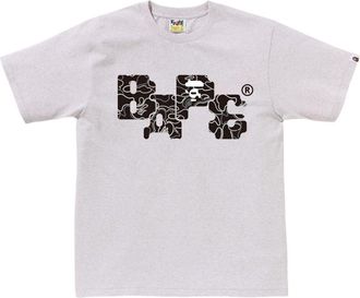 A Bathing Ape Neon Camo 8Bit Bape Logo T-Shirt Gray 1L30-110-041-GRY