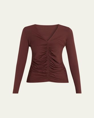 Wolford Pure Ruched Long-Sleeve Top