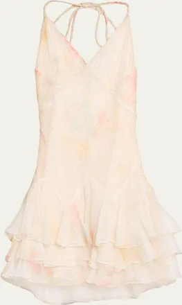 LoveShackFancy Adrinette Floral Tiered Mini Dress