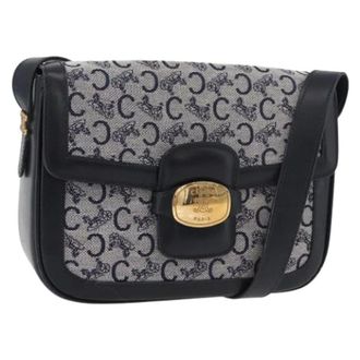 Celine Pre-owned Cross Body Bags, female, Blue, Size: ONE SIZE Pre-owned Vintage Canvas Shoulder Bag