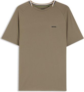 BOSS Active slim-fit T-shirt with signature-stripe collar