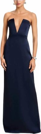 Ramy Brook Womens Raquel V-Neck Strapless Gown In Navy