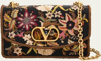 Valentino Garavani Beaded Floral-Embroidered Shoulder Strap