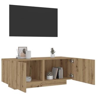 Berkfield Home TV Cabinet Artisan Oak 100x35x40 cm Engineered Wood in Brown | Size: 100 x 35 x 40 cm