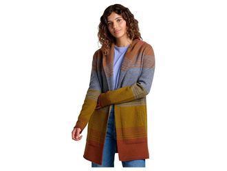 Toad&Co Merino Heartfelt Hoodie Womens Sweater Coyote Ombre : MD, Wool