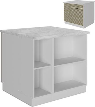 Vicco Isla De Cocina Fame-line, Panel De Roble, 90 Cm Con Caj&oacute;n, Sin Encimera, Vicco