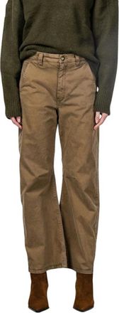 Mason's Vivienne City Chino Broek - Dames - Wijde Broeken - Bruin - M - Katoen - Broeken