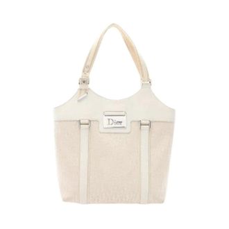 Dior Pre-owned Tote Bags, female, Beige, Size: ONE SIZE Pre-owned Street Chic Trotter Canvas Handbag