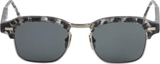 Thom Browne Acetate En Titanium Vierkante Zonnebril - unisex - Zonnebrillen - Grijs - 49 MM - Accessoires