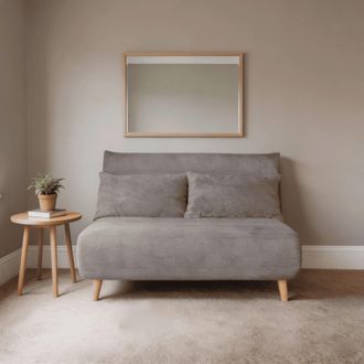 Home Source Industries Double Clic Clac Sofa Bed Sleeper Couch Upholstered Living Furniture in Grey