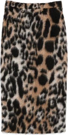 N°21 Gonna a matita con stampa - Nero