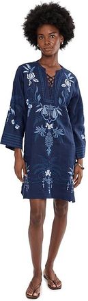 Johnny Was Tie Front Kimono Dress - Paulinna Womens Dress Bright Rose : 2XL, Linen