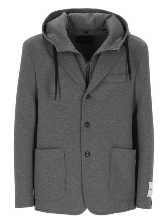 Officina 36 hooded button jacket - Grey