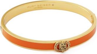 Kurt Geiger Chelsea Enamel Hinged Bangle in Orange at Nordstrom