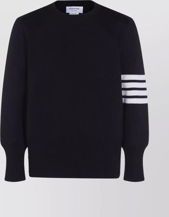 Thom Browne ribbed crewneck sweater striped sleeves