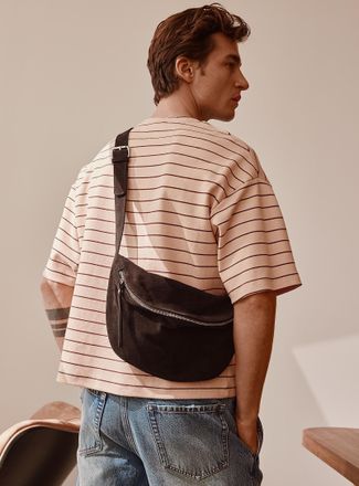 Le 31 Mens Genuine suede belt bag Exclusive collection from Italy