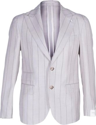 L.B.M. 1911 L.b.m. 1911, Kostuums, Heren, Grijs, S, Wol, Gessato Suit