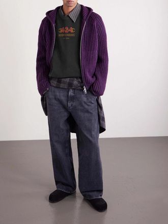 424 + HOORSENBUHS Logo-Print Distressed Cotton-Jersey T-Shirt